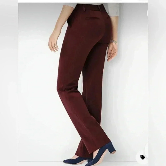 Talbots Brushed Stretch Flannel Trousers Pants Burgundy VTG Sz. 4 NWT - Picture 10 of 10